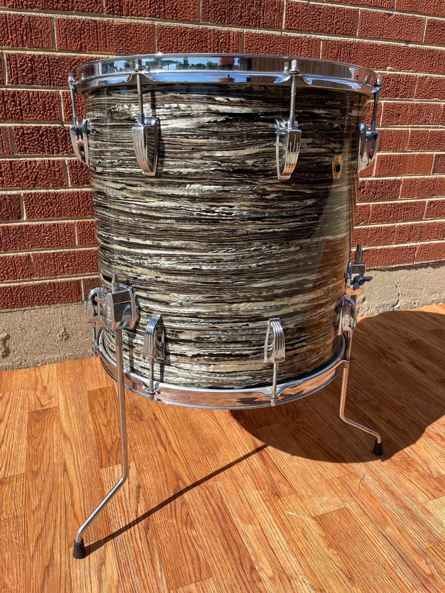 1966 Ludwig 16x16 Super Classic Floor Tom Drum COB Oyster Black Pearl Ringo