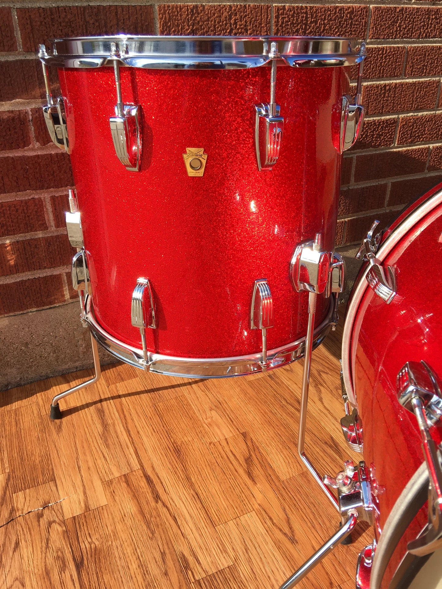 1965 Ludwig Down Beat Drum Set - Red Sparkle 20/12/14