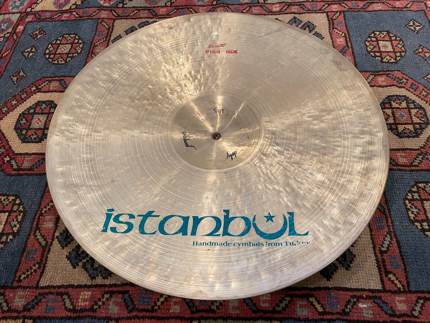 20" Istanbul Pre-Split Green Label Ping Ride Cymbal 3220g Vinnie Colaiuta Signed