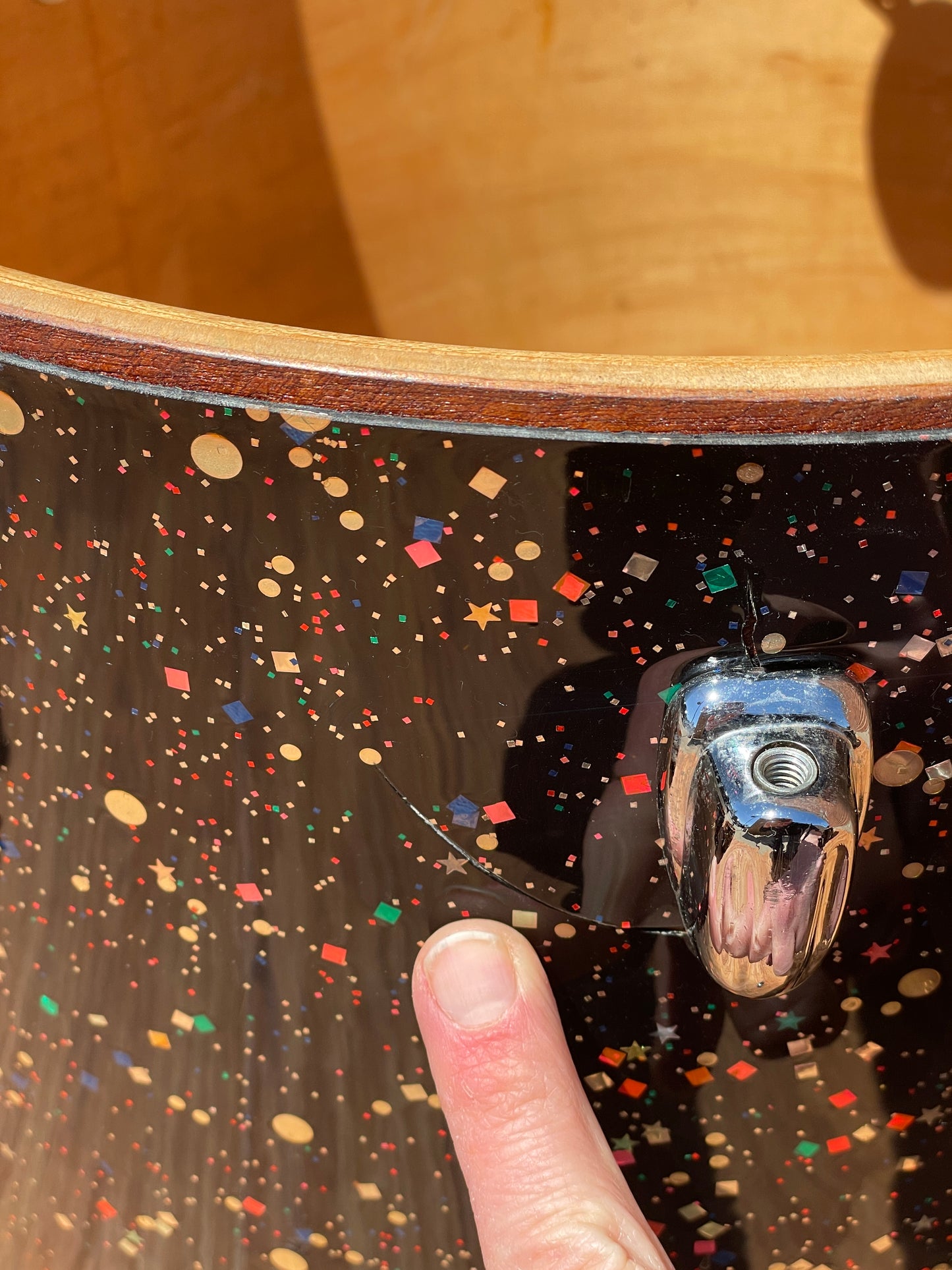 Early 1960s Slingerland Gene Krupa Deluxe Outfit No. 1-N Drum Set Mardi Gras Pearl 22/13/16/5.5x14