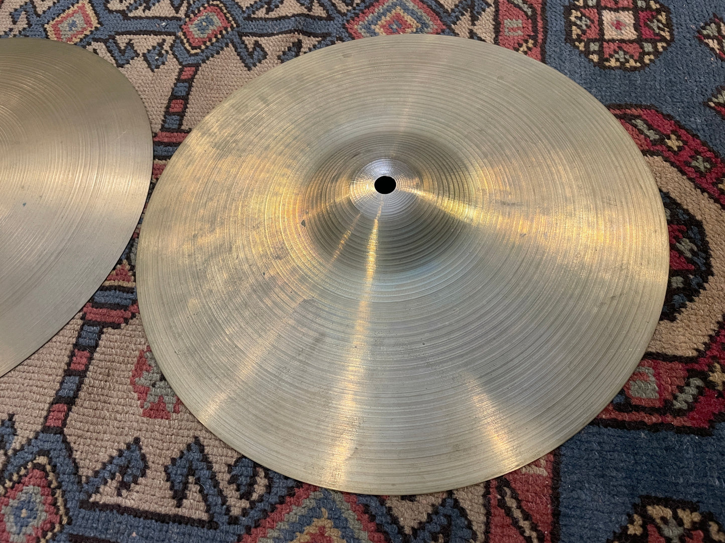 13" Zildjian A 1970s New Beat Hi-Hat Cymbal Pair 724g/1212g #873