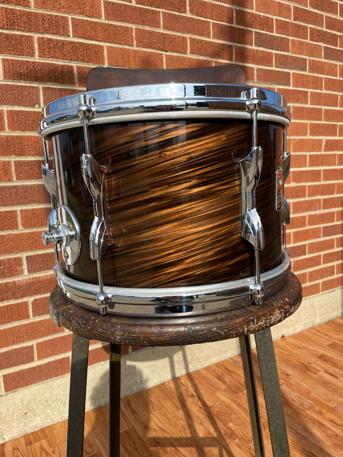 1960s Premier 8x12 Tom Drum Mahogany Duroplastic Root Beer Swirl Ringo Rootbeer