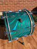 1960s Sonor Multi-Brilliant Teardrop Drum Set Turquoise Satin Flame Blue/Green 20/12/16/5x14 *Video Demo*