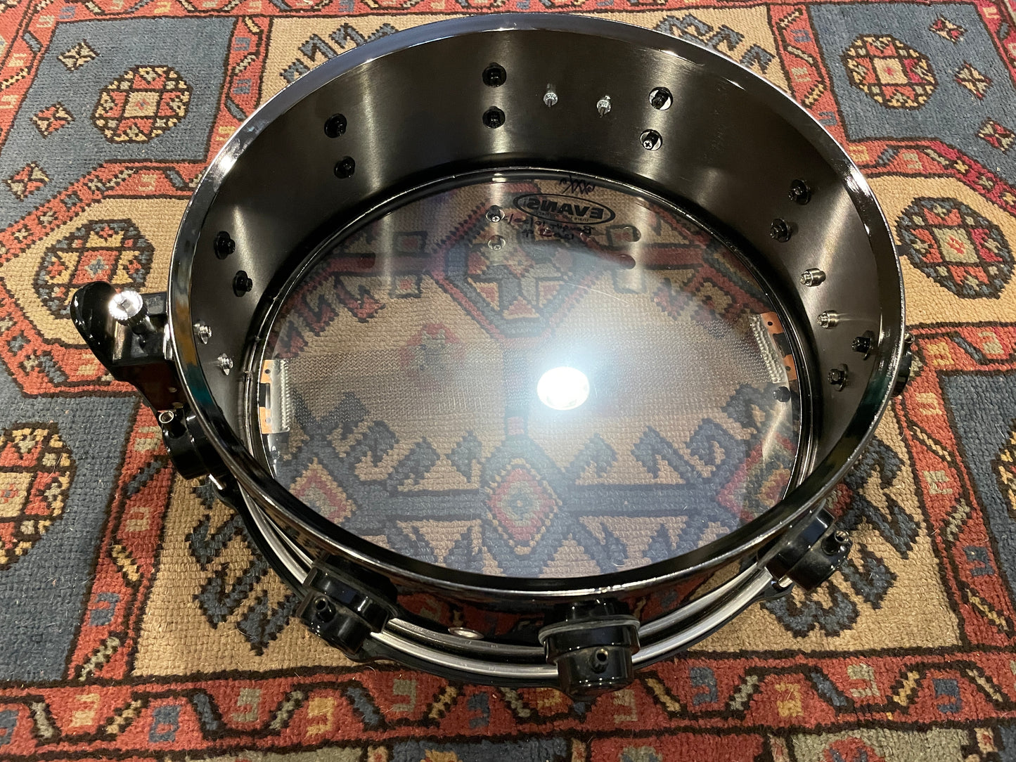 Drum Workshop 5x14 Nickel Over Brass Snare Drum Black 10-Lug DW