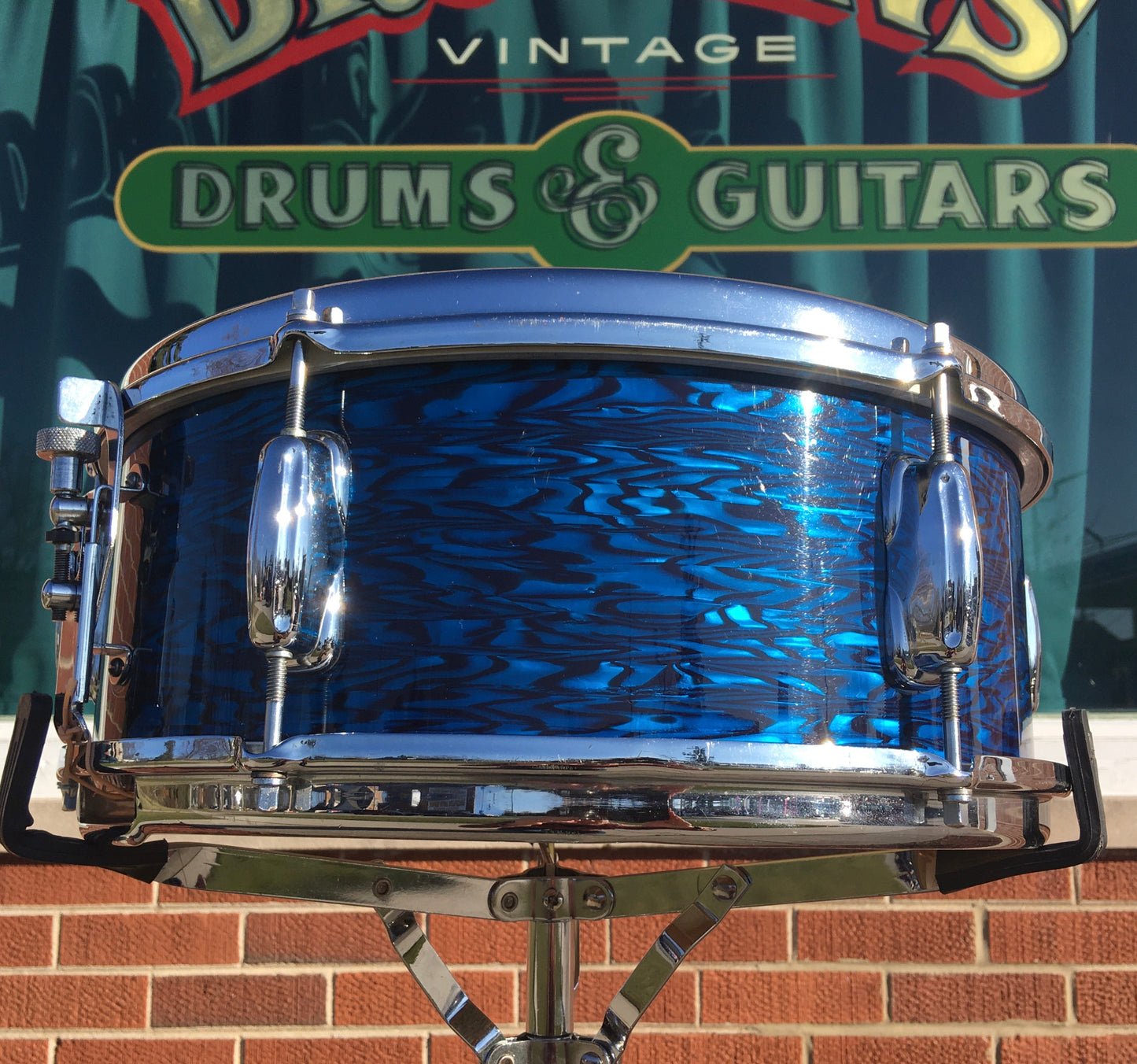 1964 Slingerland 5.5x14 Deluxe Student Model Snare Drum Blue Agate