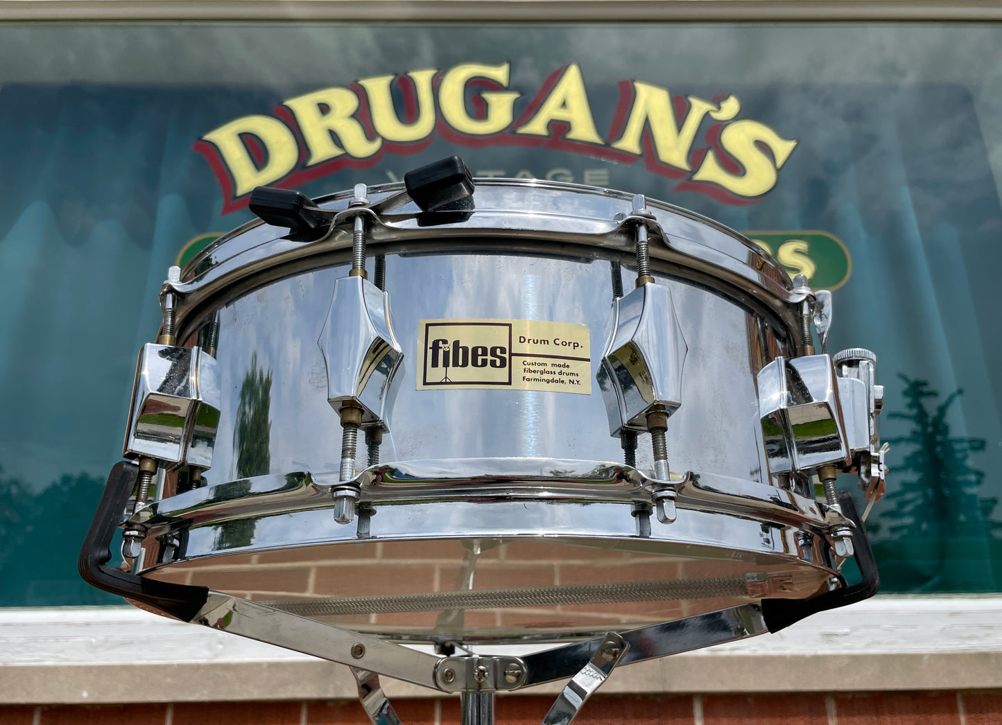 1960s Fibes Buddy Rich Played 5x14 Prototype Snare Drum Chrome Over Fiberglass