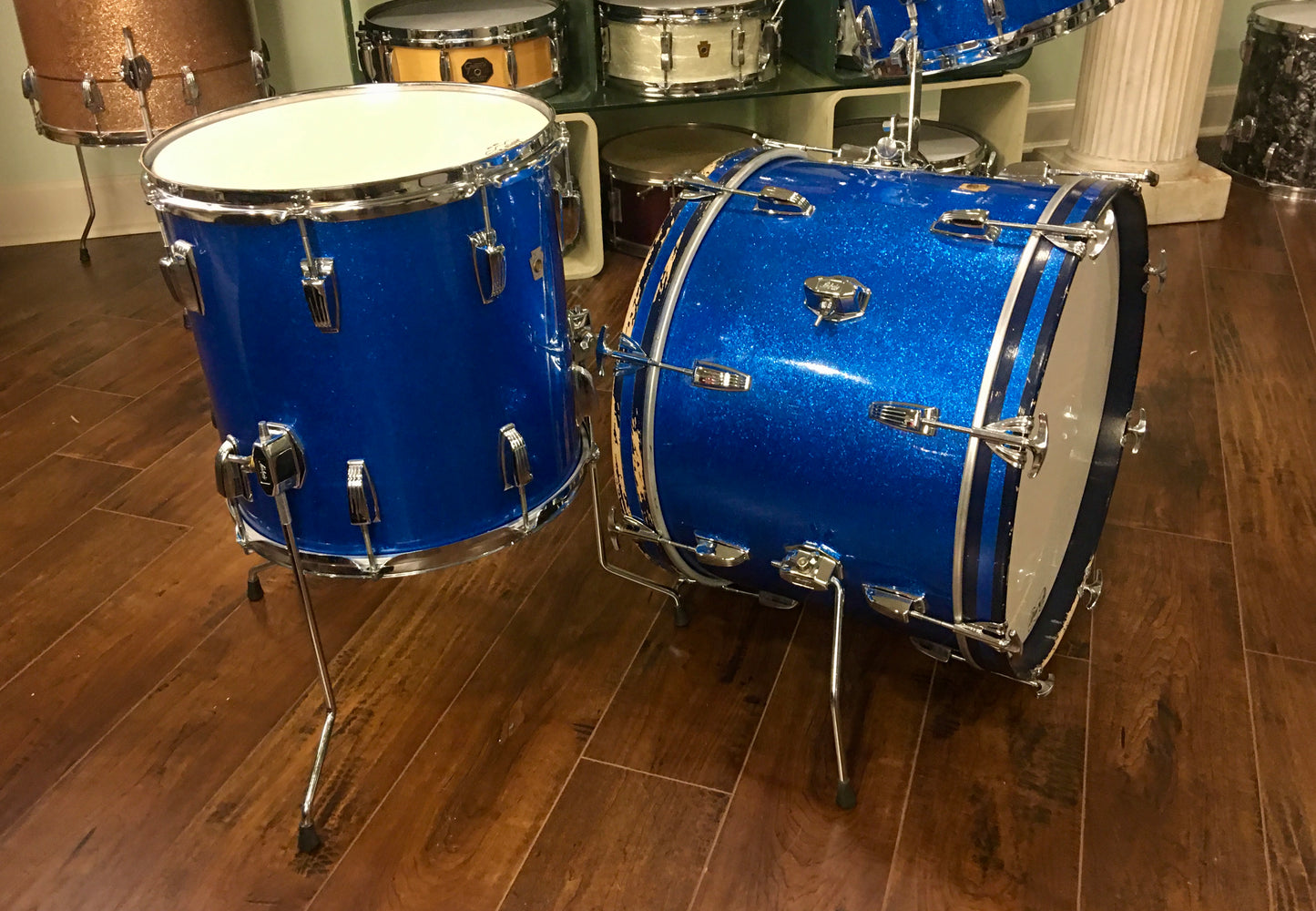 1965 Ludwig Down Beat Drum Set - Blue Sparkle 20/12/14