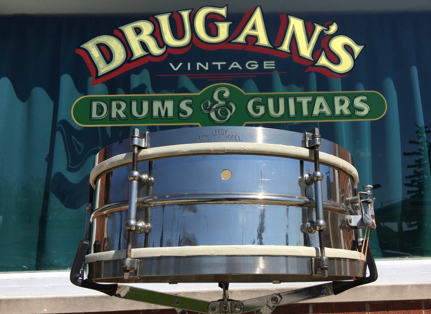 1920s Leedy 5x14 Utility Model Snare Drum - Nickel Over Brass