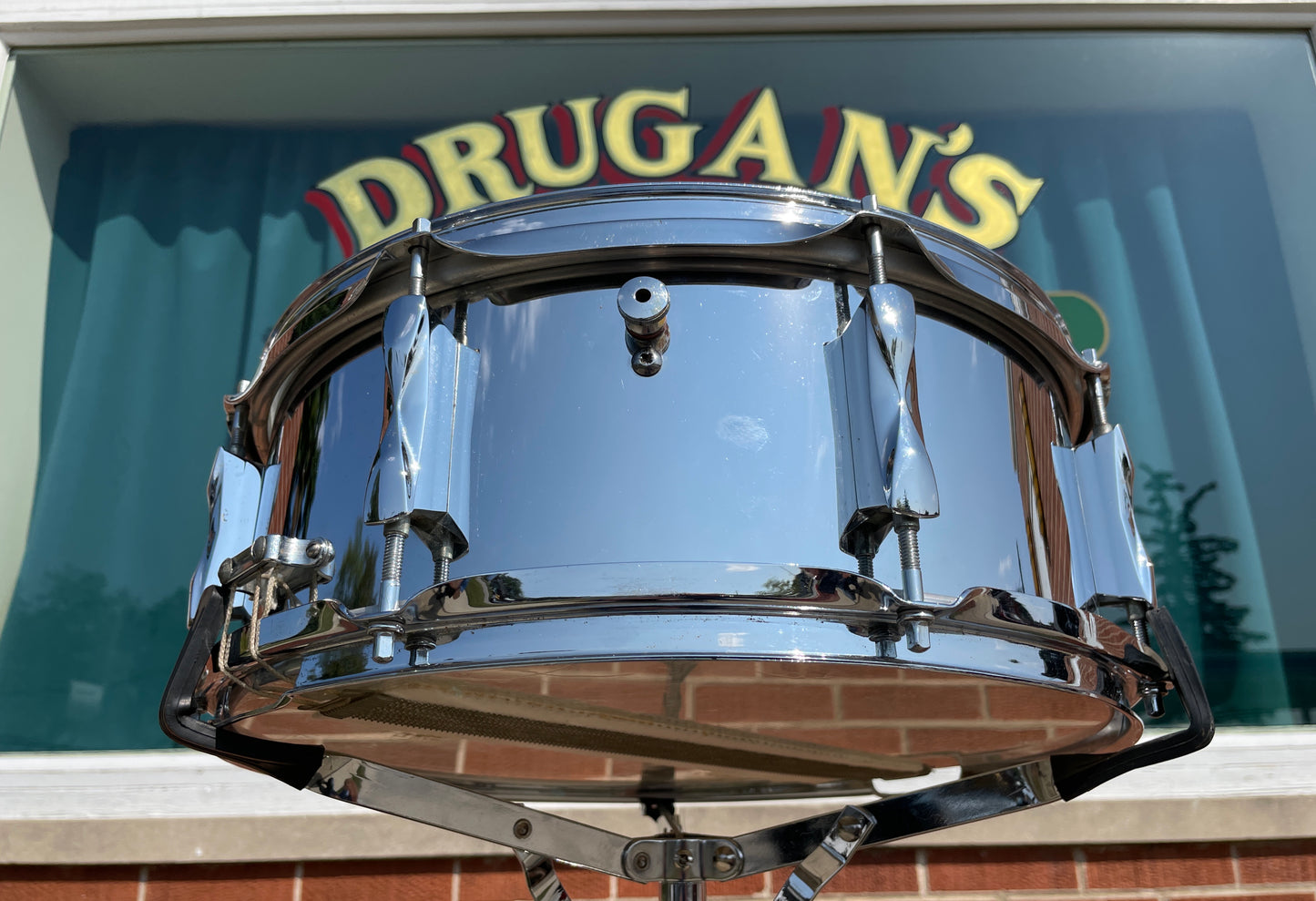 Vintage Premier 5.5x14 Model 1005 Snare Drum Chrome Over Steel Made in England