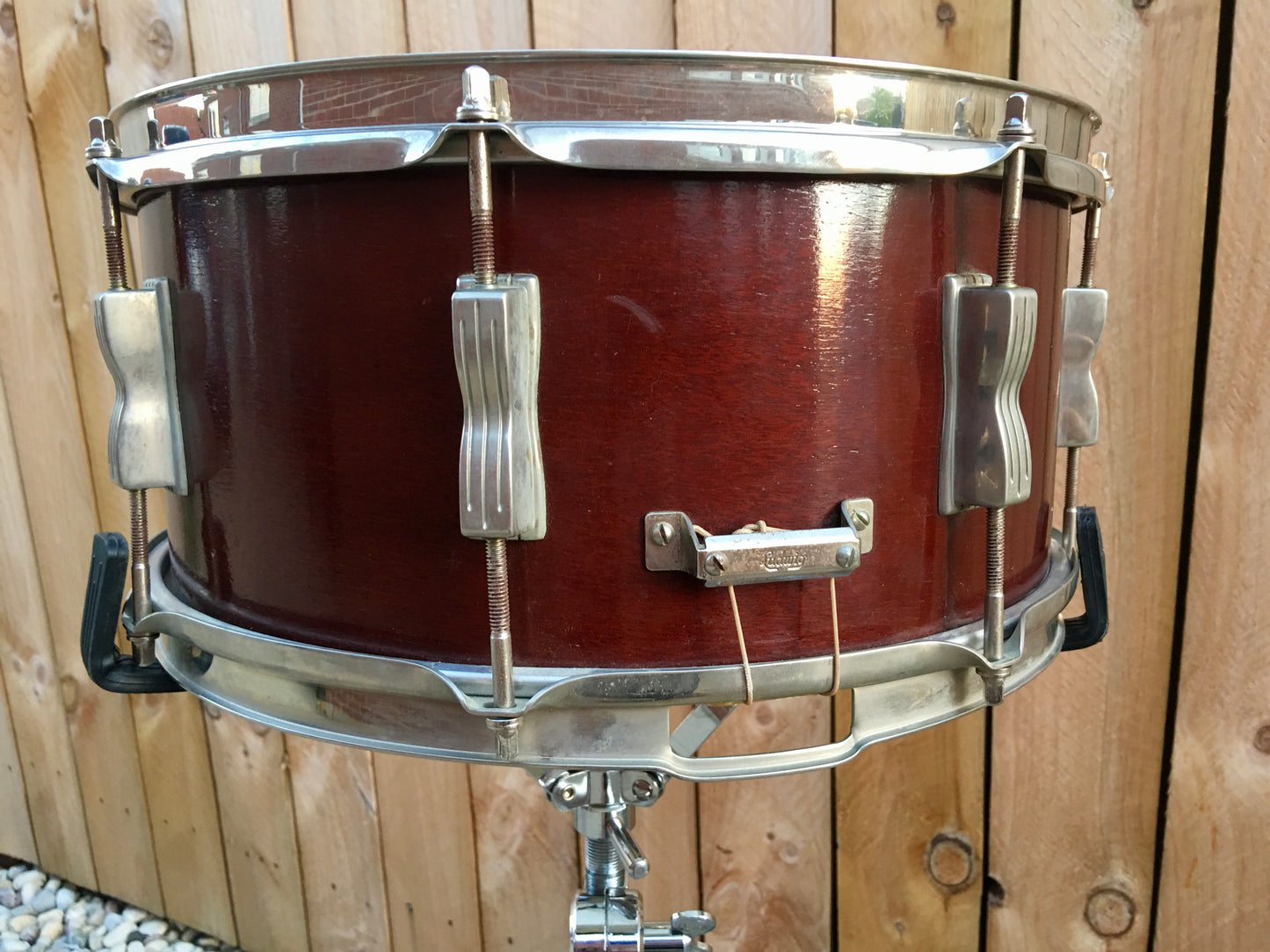 1963 Ludwig 6.5x14 Auditorium Snare Drum Mahogany W/ COB Hoops