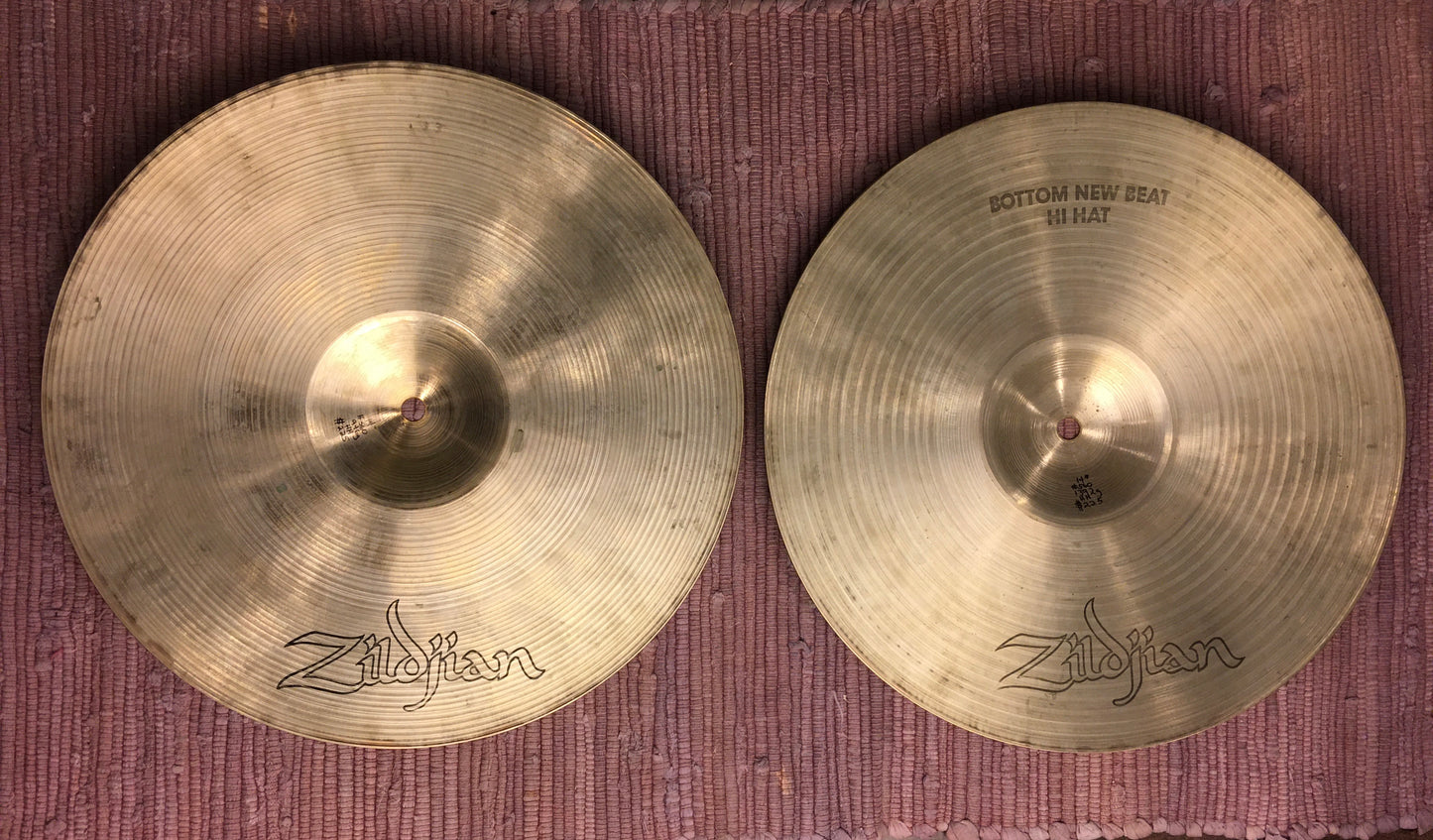 14" 1970s Zildjian A New Beat Hi Hat Cymbals 946/1392g #560