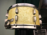 1945-46 Slingerland 7x14 Radio King Solid Shell Snare Drum White Marine Pearl