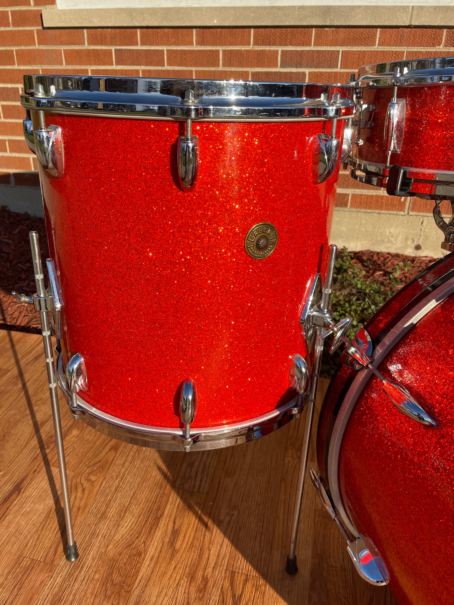 1960s Gretsch Progressive Jazz Drum Set Tangerine Sparkle