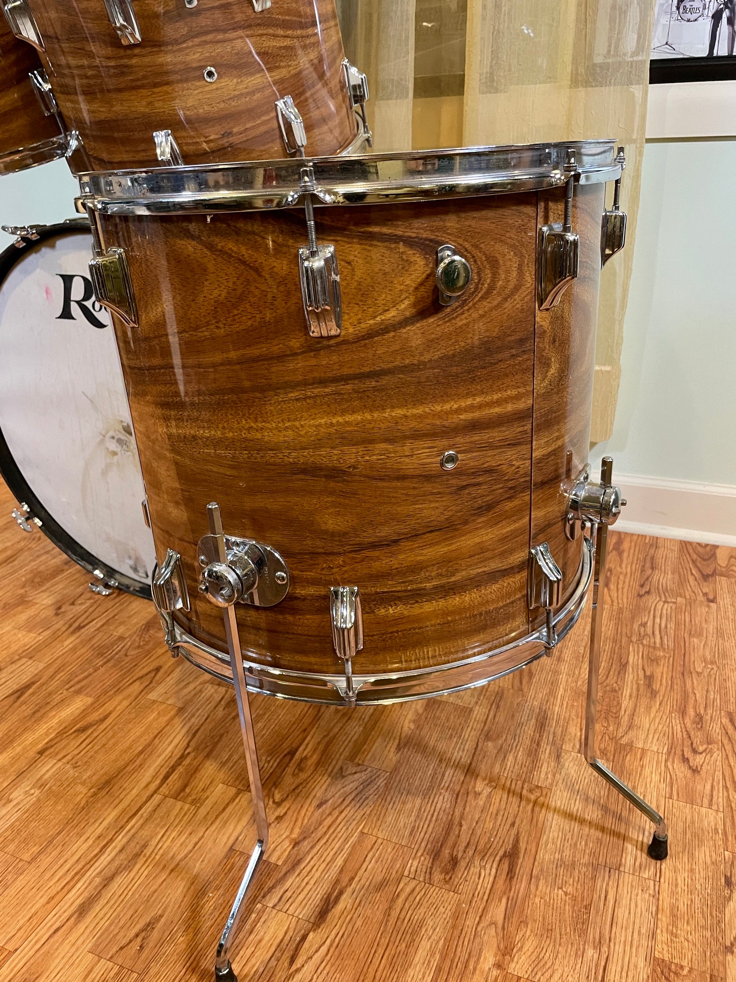 1970s Rogers Powertone Drum Set Koa 24/14/15/18