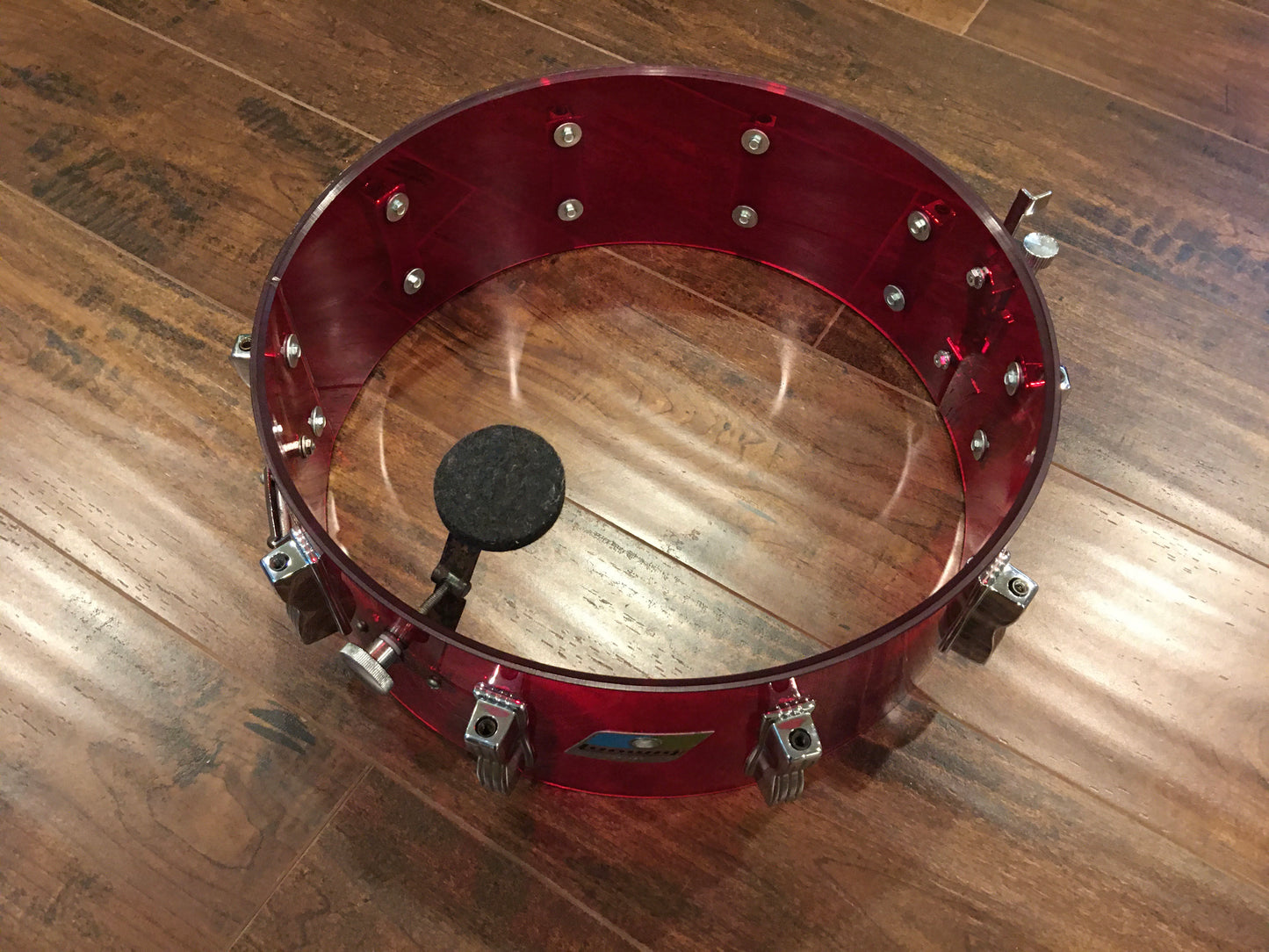 1970s Ludwig 5x14 Vistalite 10 Lug Snare Drum Red
