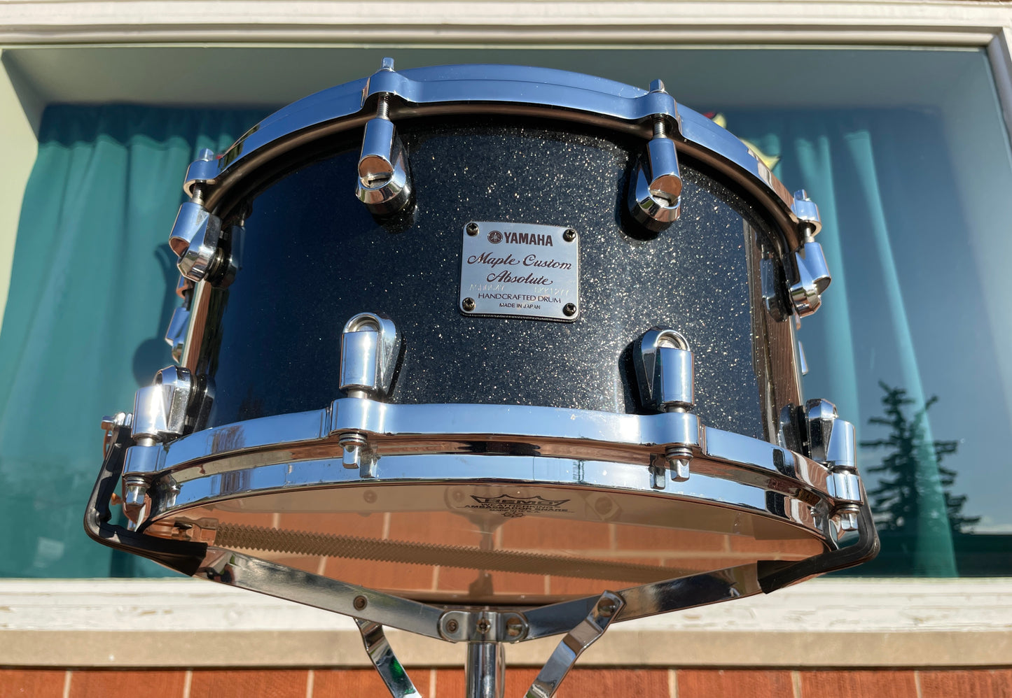 Yamaha 7x14 Maple Custom Absolute Snare Drum Black Sparkle MIJ
