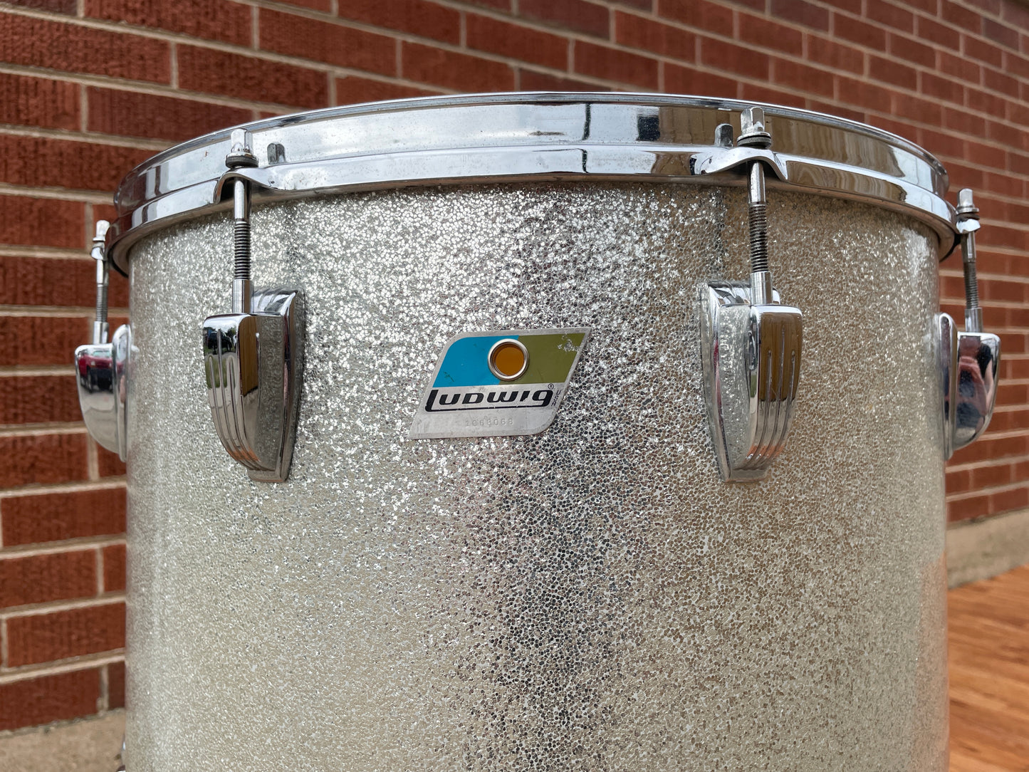 1970s Ludwig 16x16 Floor Tom Silver Sparkle