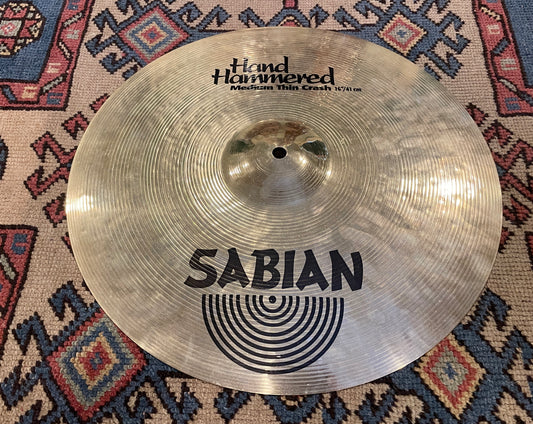 16" Sabian Hand Hammered Medium Thin Crash Cymbal 1100g
