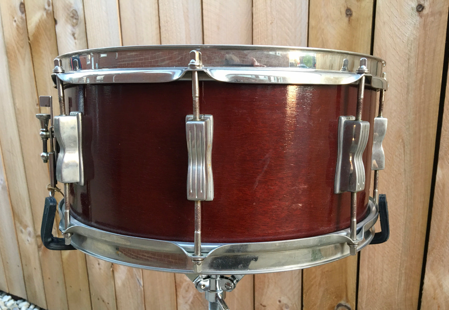 1963 Ludwig 6.5x14 Auditorium Snare Drum Mahogany W/ COB Hoops