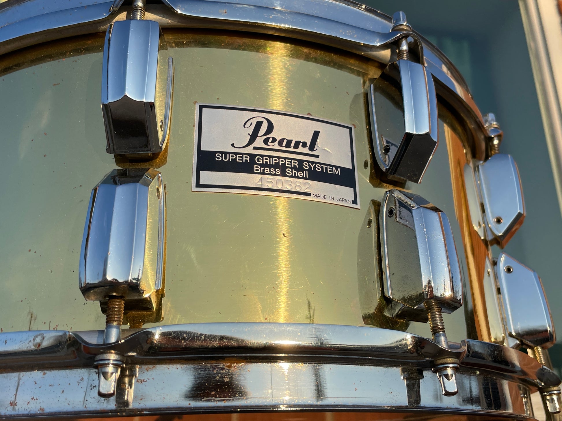 Pearl 6.5x14 Brass Shell Snare Drum Super Gripper System B-714DX