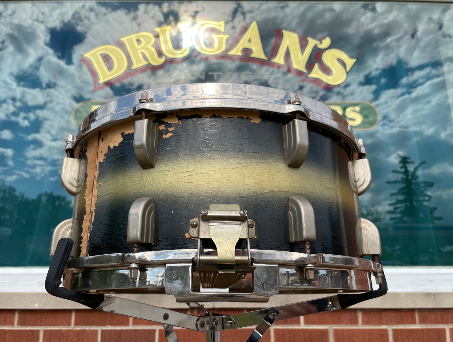 1948 Leedy 6.5x14 Broadway Standard Snare Drum Blue / Silver Duco