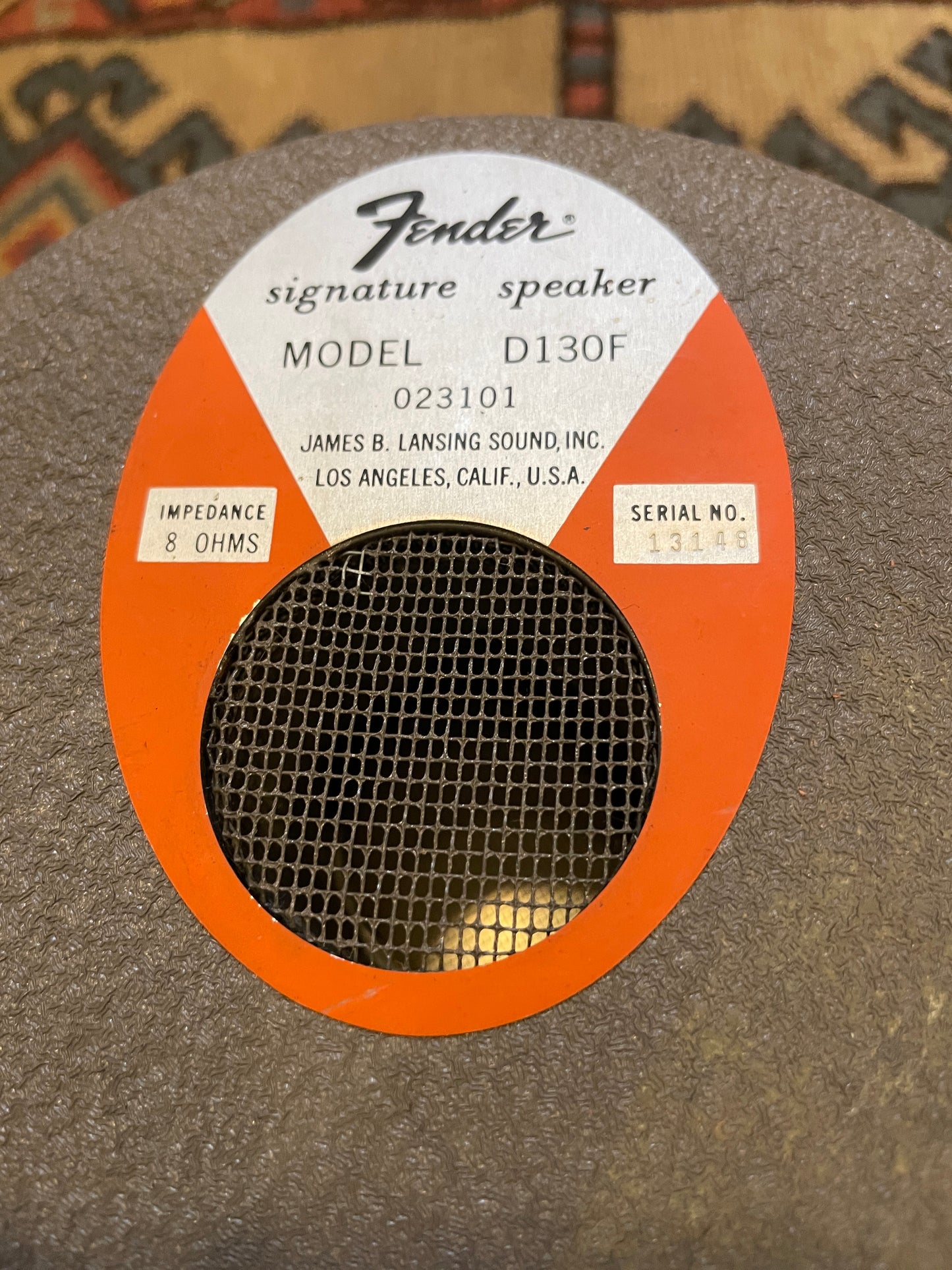 Vintage Fender Labeled 15" JBL D130F 8 Ohm Woofer Speaker - All Original