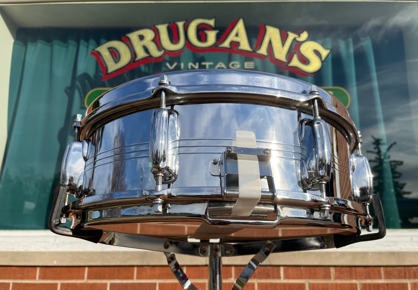 1960s Slingerland No. 130 Gene Krupa 5x14 Sound King Chrome Over Brass Snare Drum w/ Zoomatic Strainer