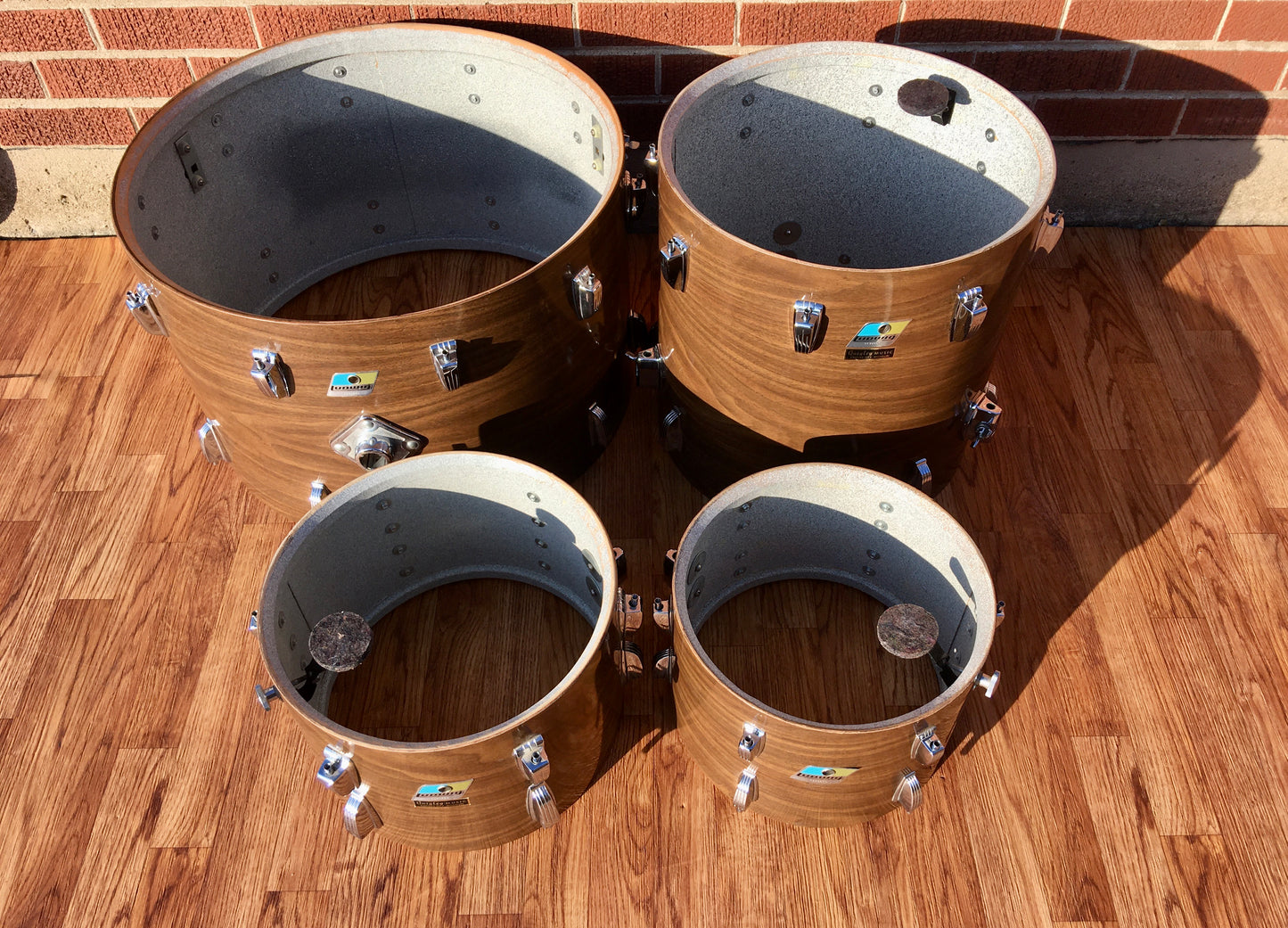 1970s Ludwig Big Beat Drum Kit Walnut Cortex 22/12/13/16
