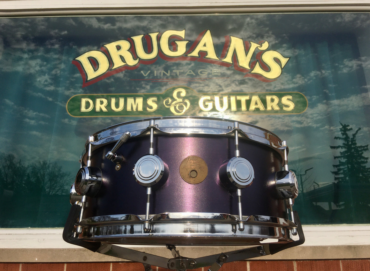 1969 George Hayman 5x14 Vibrasonic 10 Lug Snare Drum Midnight Blue