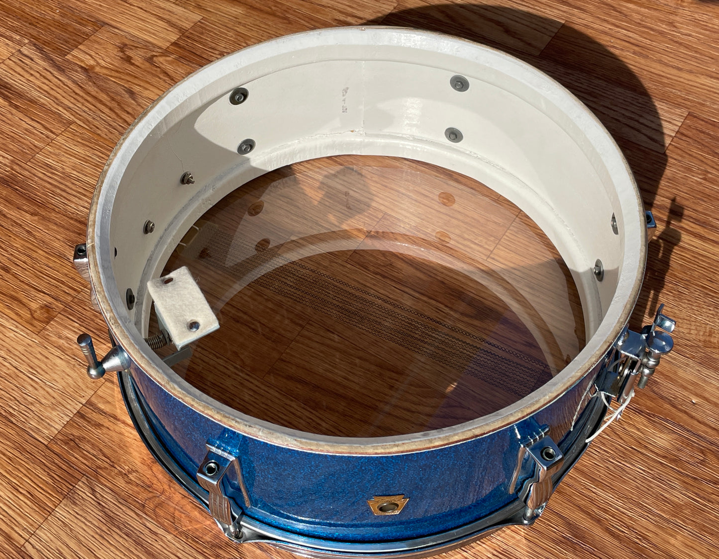 1966 Ludwig 5x14 Pioneer Snare Drum Blue Sparkle