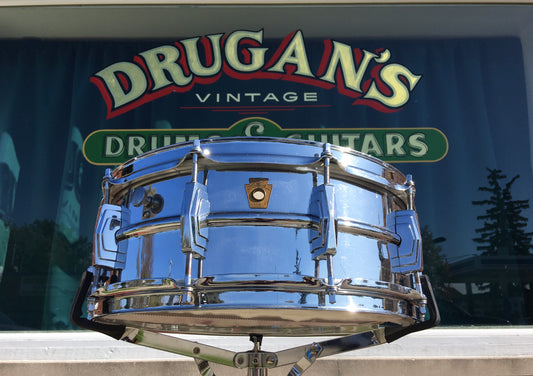 1960s Ludwig Chrome Over Brass Pre-Serial 5x14 Super 400 Supraphonic Snare Drum