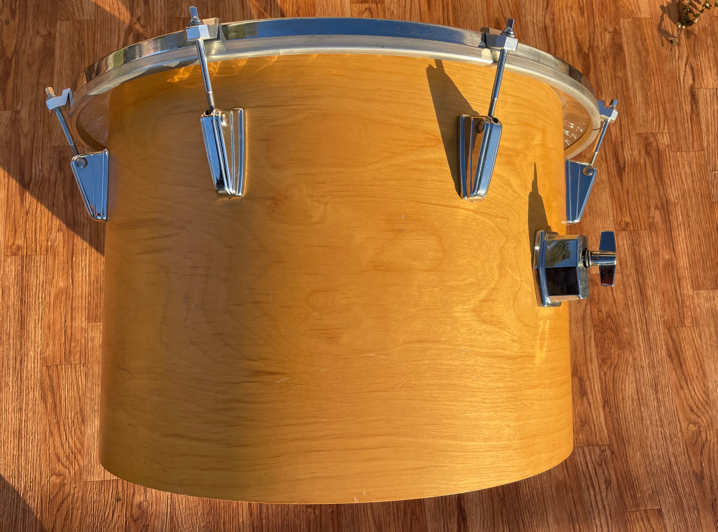 1980s Tama 20" Superstar Model 9850S Suspended Gong Bass Drum Super Maple Natural w/ Single Arm Stands - Billy Cobham