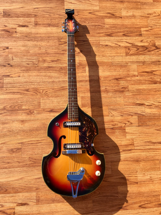 1970s Teisco Encore Violin Electric Guitar Sunburst - Norma, Greco, Kawai