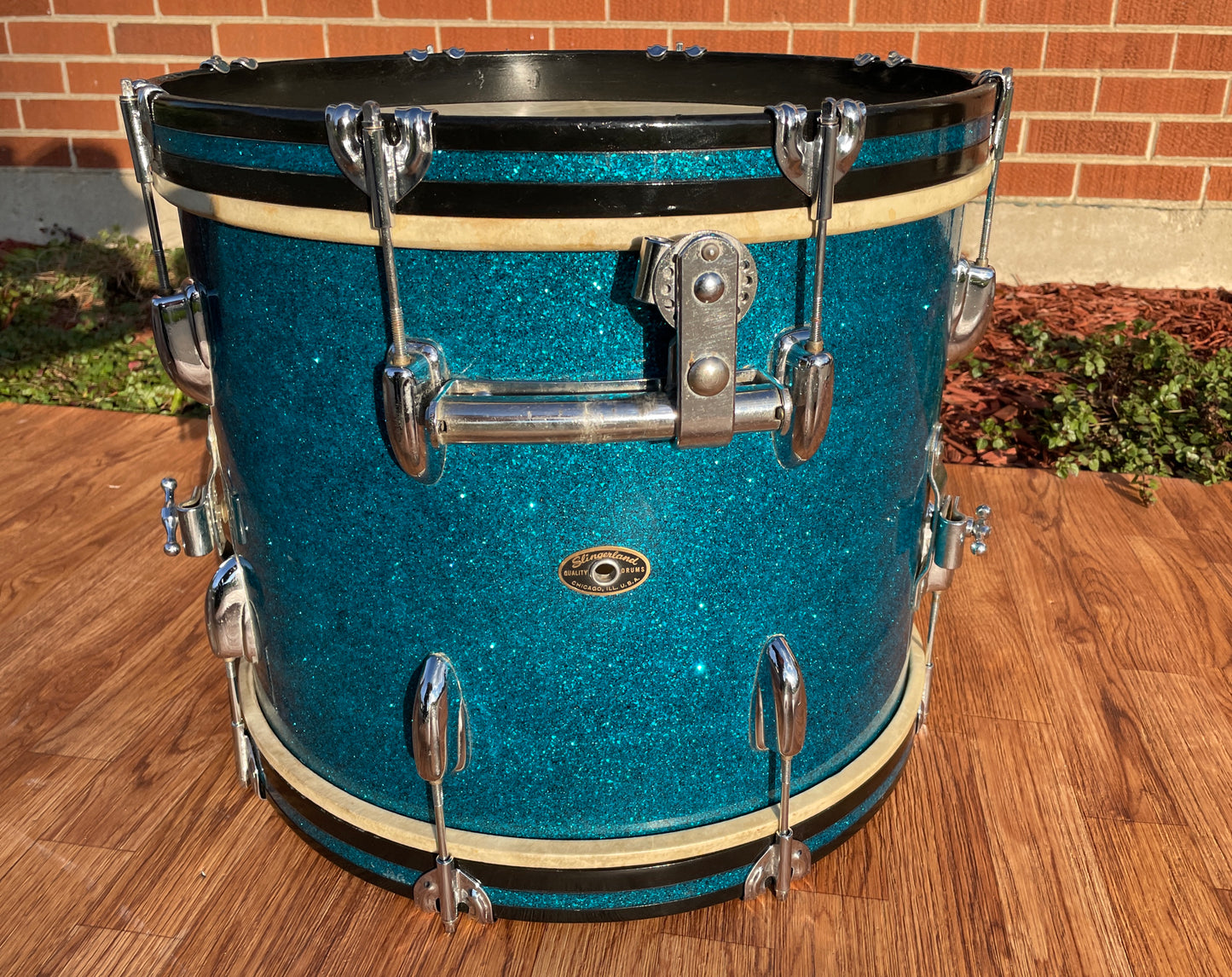 1958 Slingerland Radio King Little Pro Outfit No. 4N Drum Set Aqua Blue Sparkle