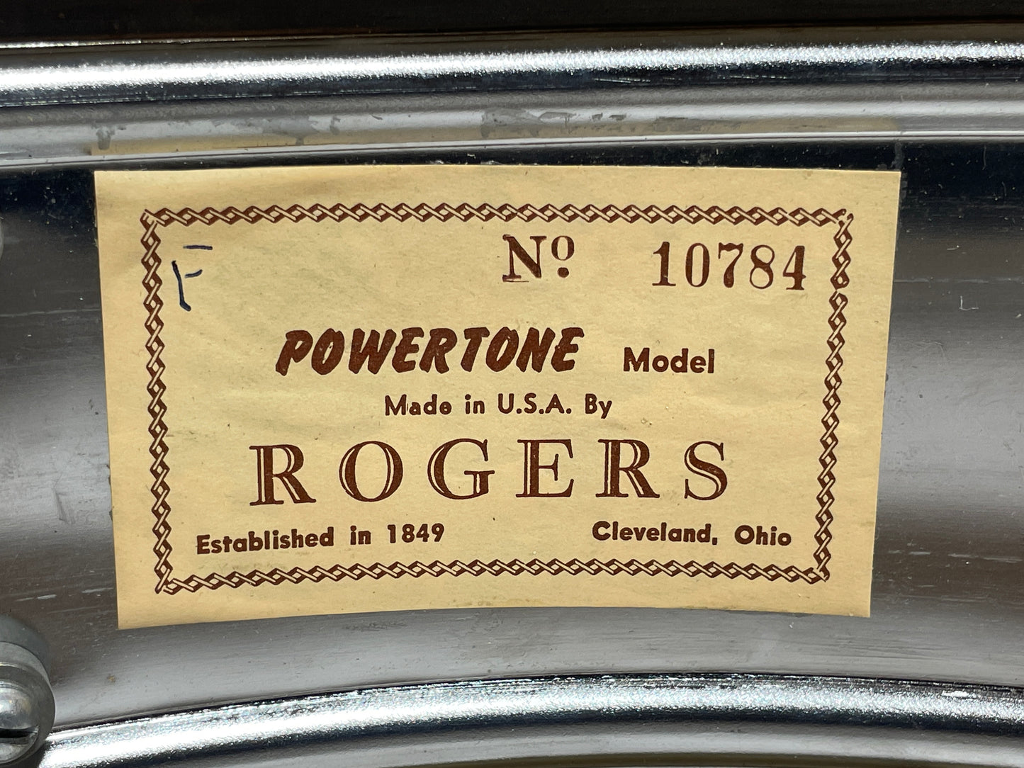 1960s Rogers 5x14 Powertone Snare Drum Cleveland Era COB
