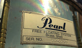 1980s Pearl 1st Generation 6.5x14 Free Floating Brass Shell Snare Drum