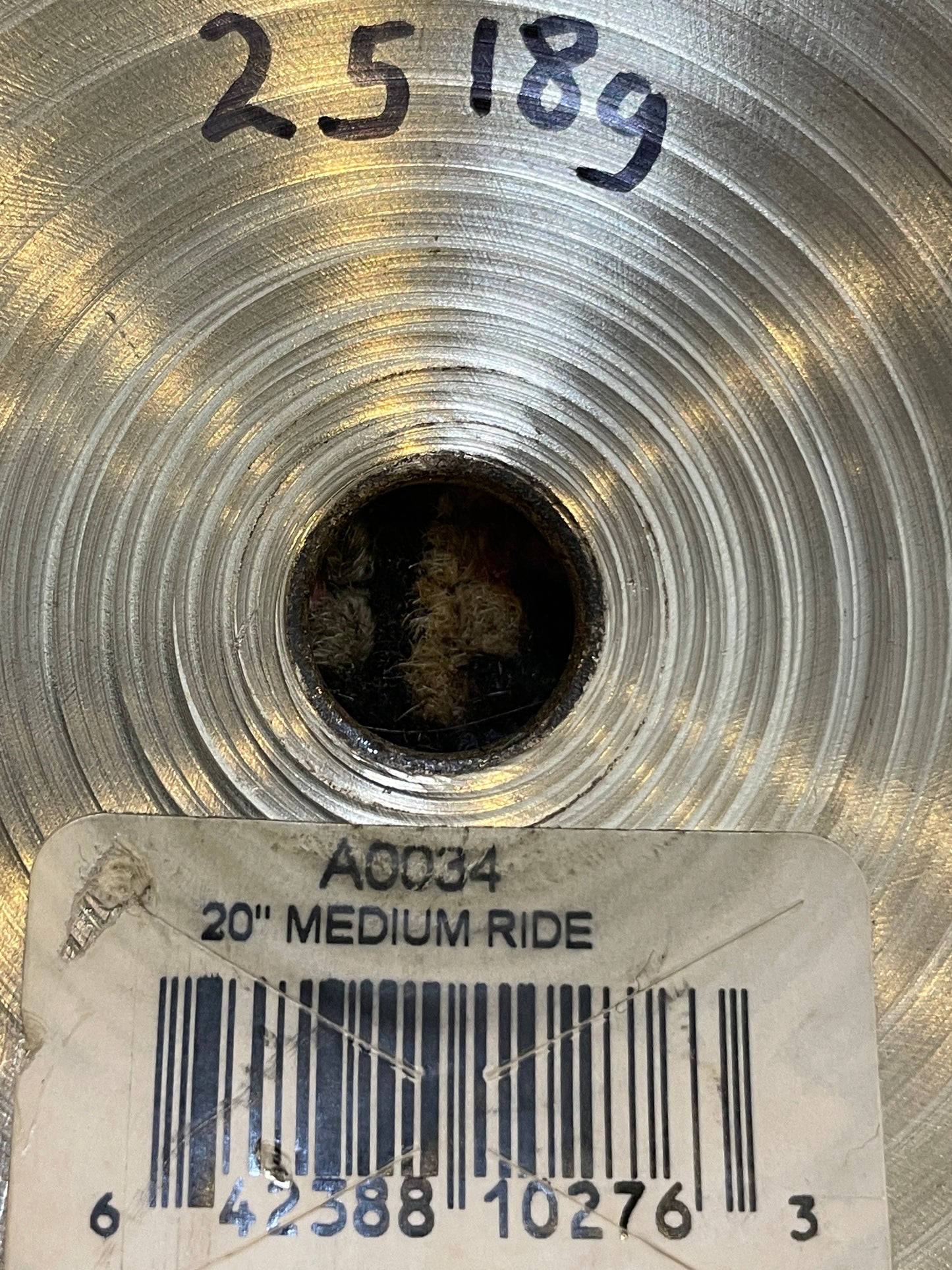 20" Zildjian A Medium Ride Cymbal 2518g A0034