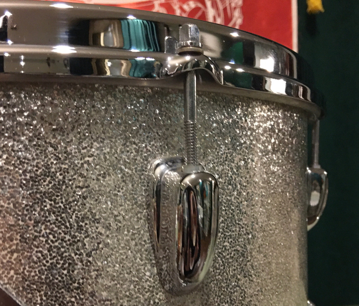 1965 Slingerland 9x13 Tom Drum Silver Sparkle