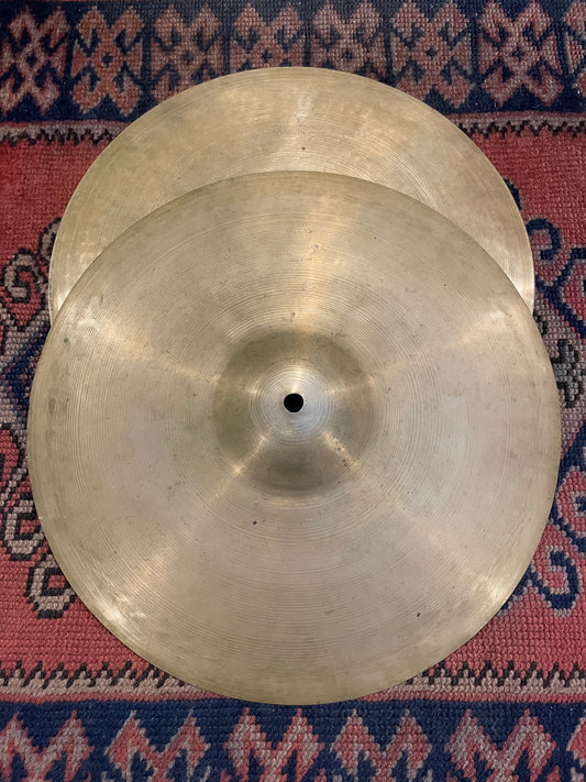 13" Zildjian A 1940s-50s Trans Stamp Hi-Hat Cymbal Pair 438/470g #739