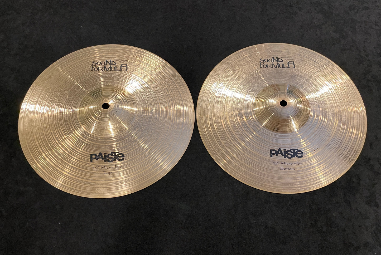 12" Paiste Sound Formula Micro Hats Hi-Hat Cymbal Pair 674g/910g - Rare!!!