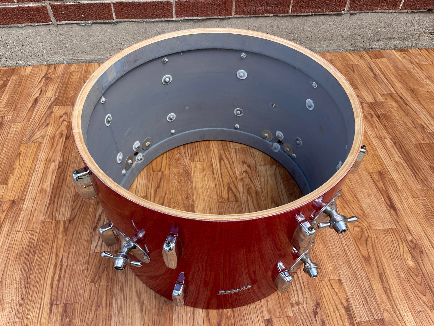 1960s Rogers 14x20 Holiday Bass Drum Single Sparkling Red Pearl Cleveland Glass Glitter Sparkle