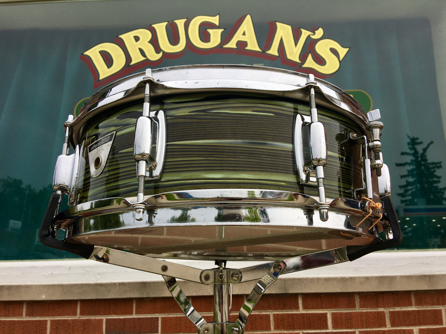 1969 Ludwig 5x14 Standard Snare Drum 3ply Avocado Strata