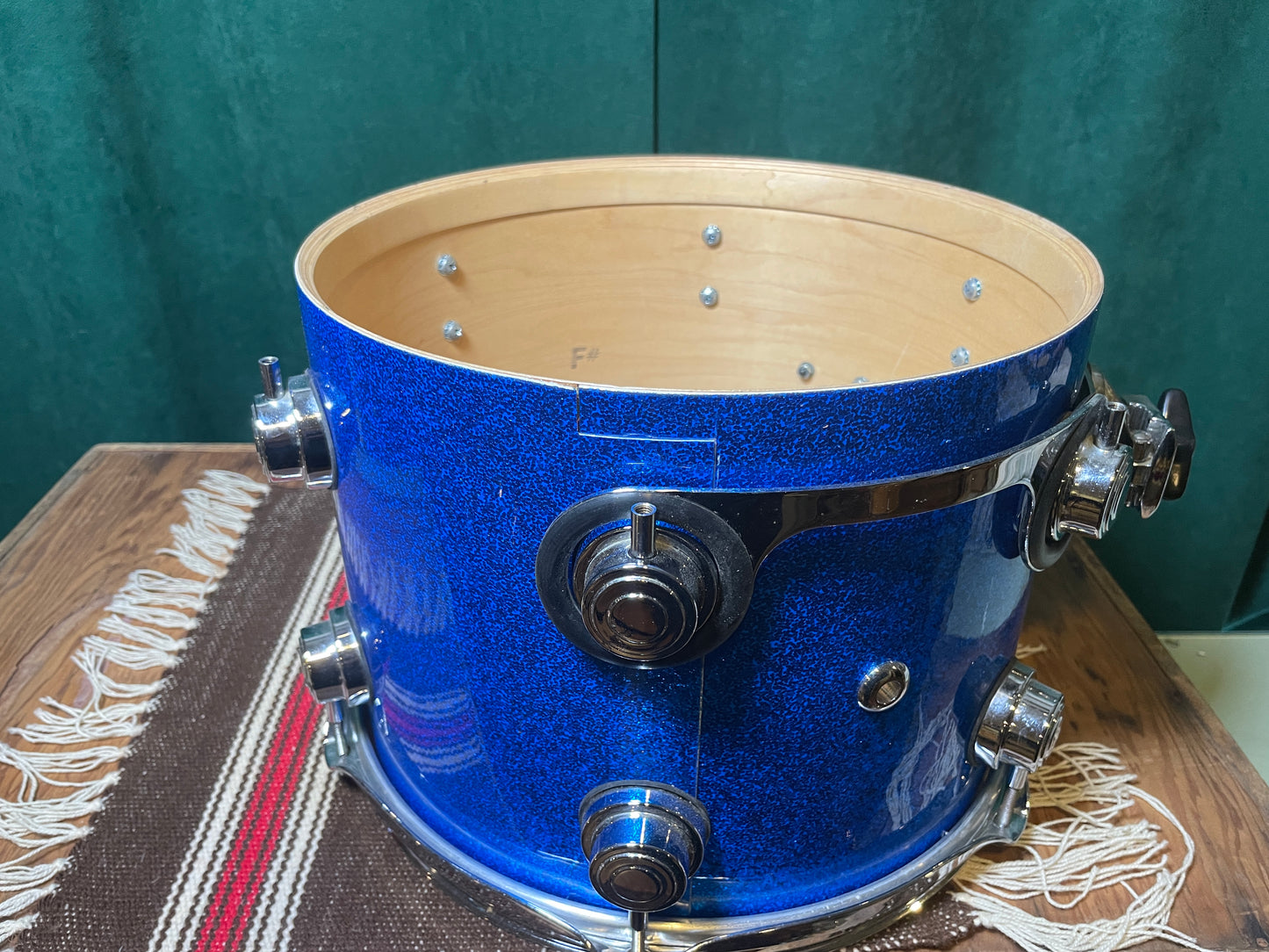 DW 9x12 Tom Drum Single Blue Sparkle Drum Workshop