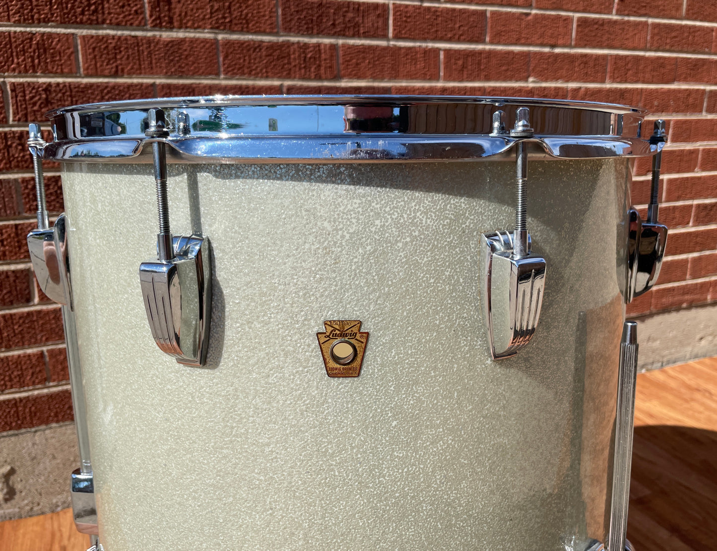 1965 Ludwig 16x16 Floor Tom Drum Silver Sparkle COB