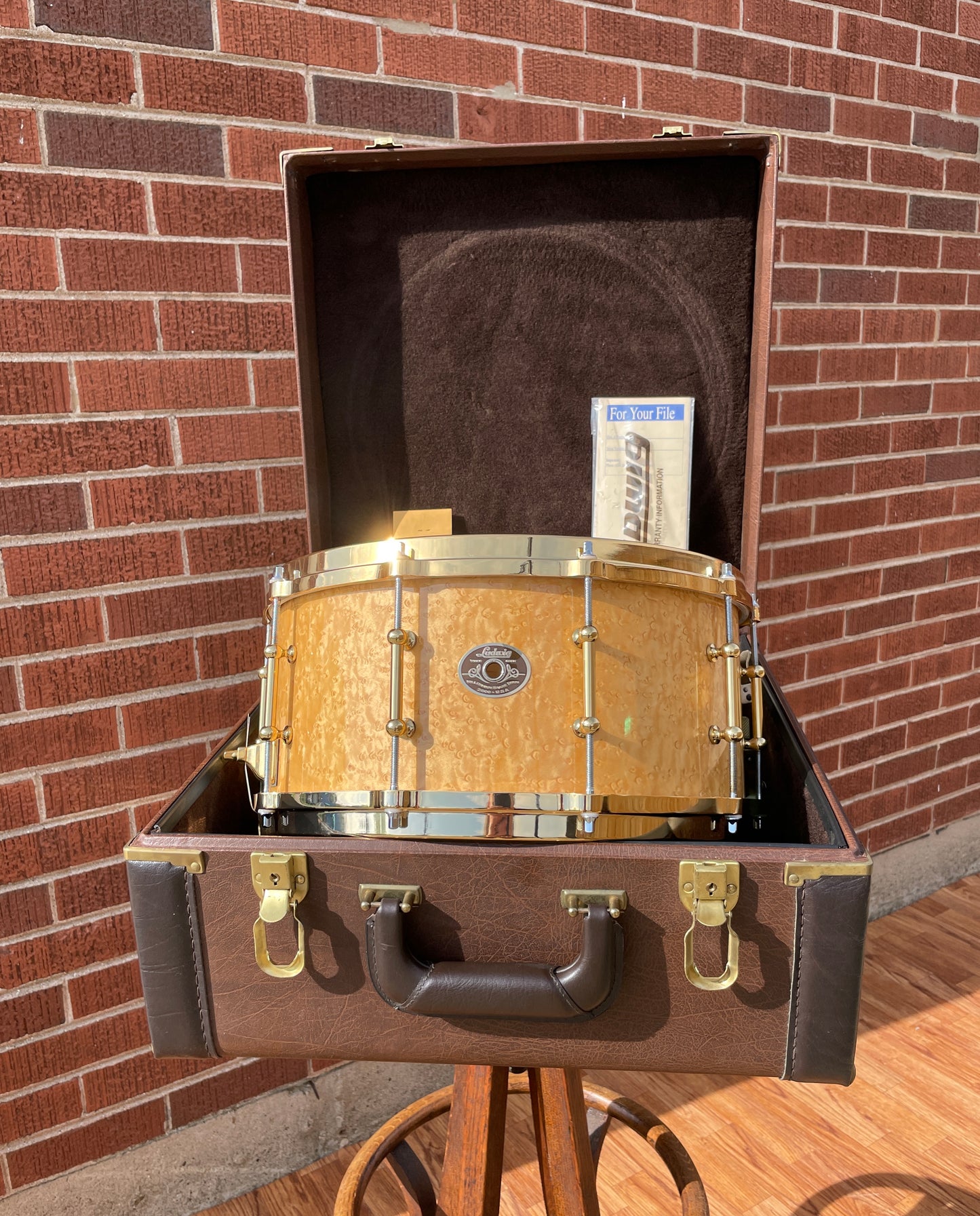 N.O.S. 2000 Ludwig 6.5x14 Limited Edition Millennium Snare Drum Birdseye Maple