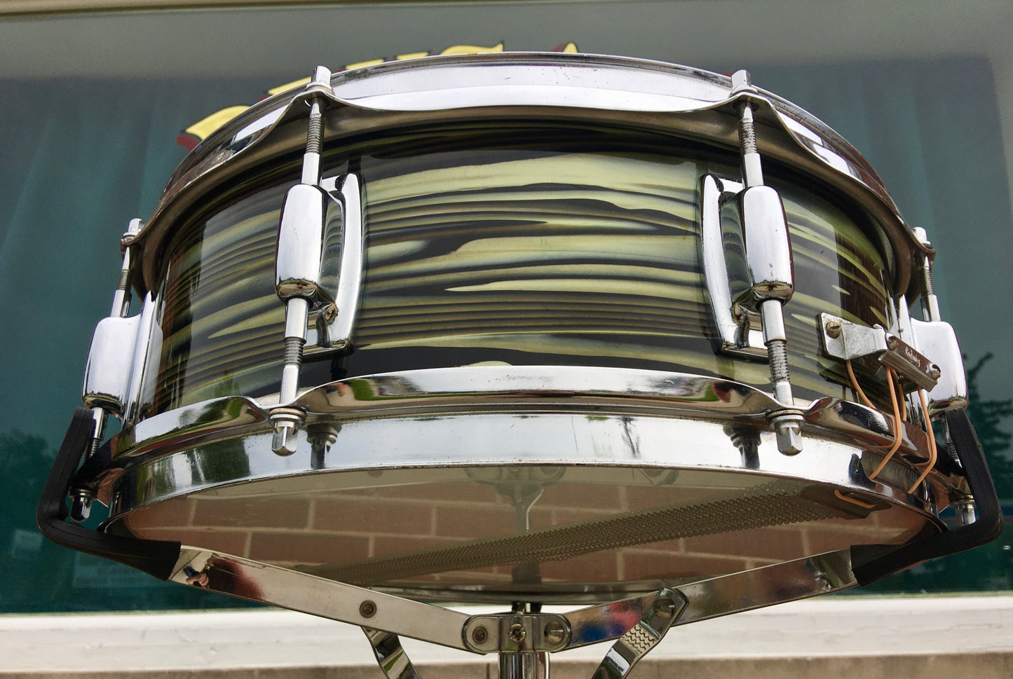 1969 Ludwig 5x14 Standard Snare Drum 3ply Avocado Strata