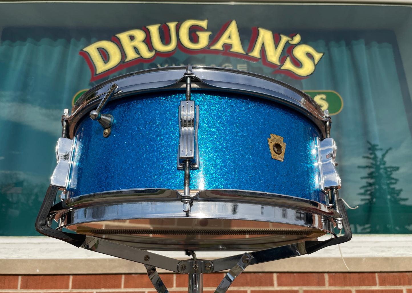 1966 Ludwig 5x14 Pioneer Snare Drum Blue Sparkle