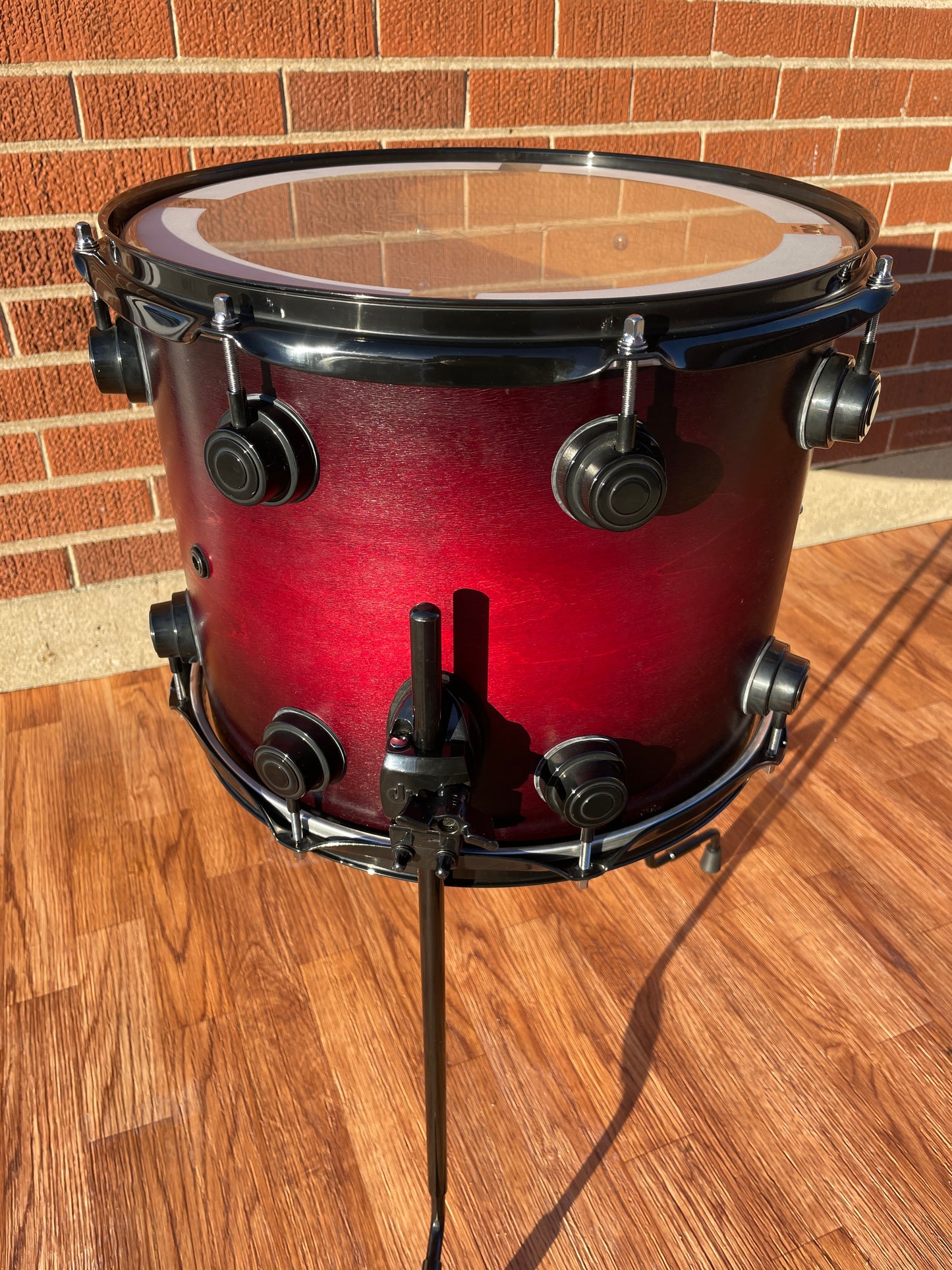 DW Collector's Series 11x14 Floor Tom Drum Single Red-Black Fade Burst Drum Workshop