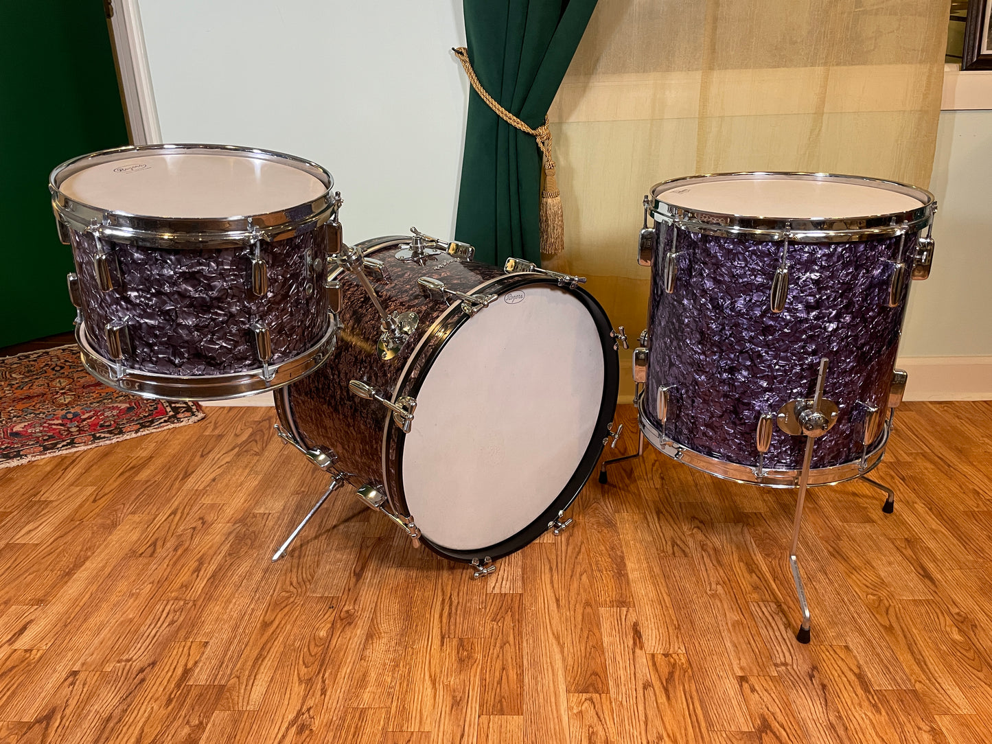 1959 Rogers Holiday Drum Set Purple Diamond Pearl 20/12/16/5x14