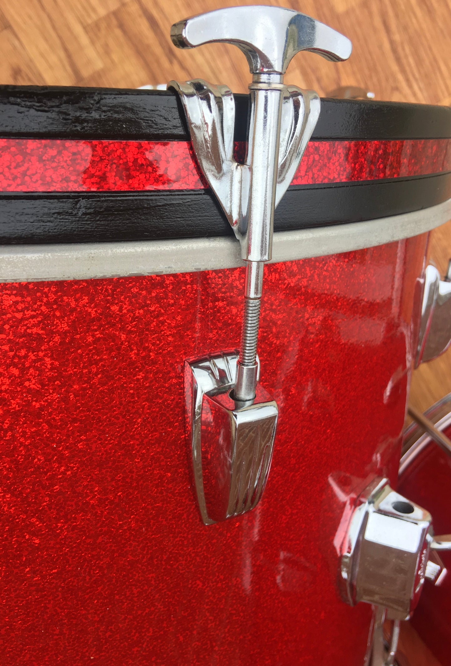 1965 Ludwig Down Beat Drum Set - Red Sparkle 20/12/14